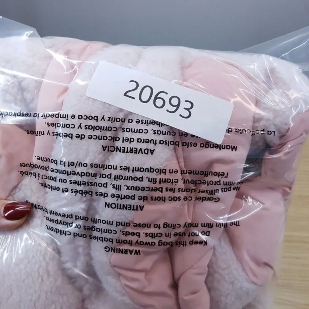 BABY BURBERRY Girls Puffer Coat Size 18M Pink Hooded Lined CALDER $545